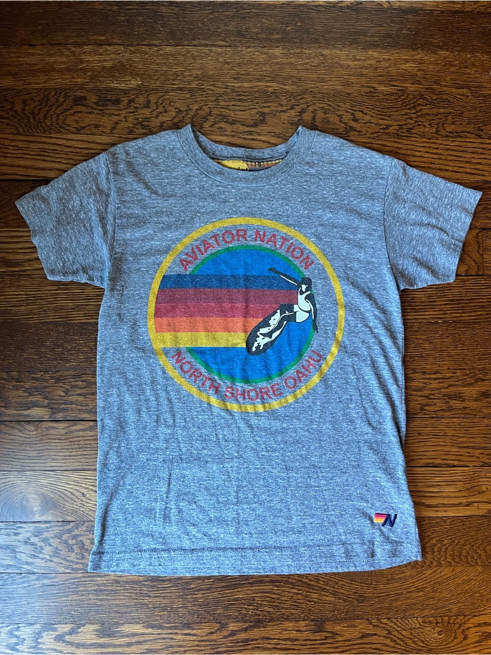 Aviator Nation Grey Graphic Tee - North Shore Oahu - Size 10
